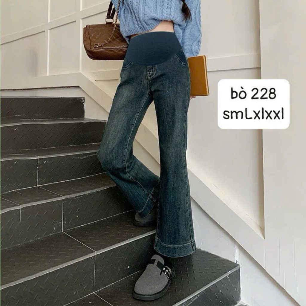 Quần bầu BÒ LE XANH 228 xinh bụng đáp chun chỉnh(smlxl)