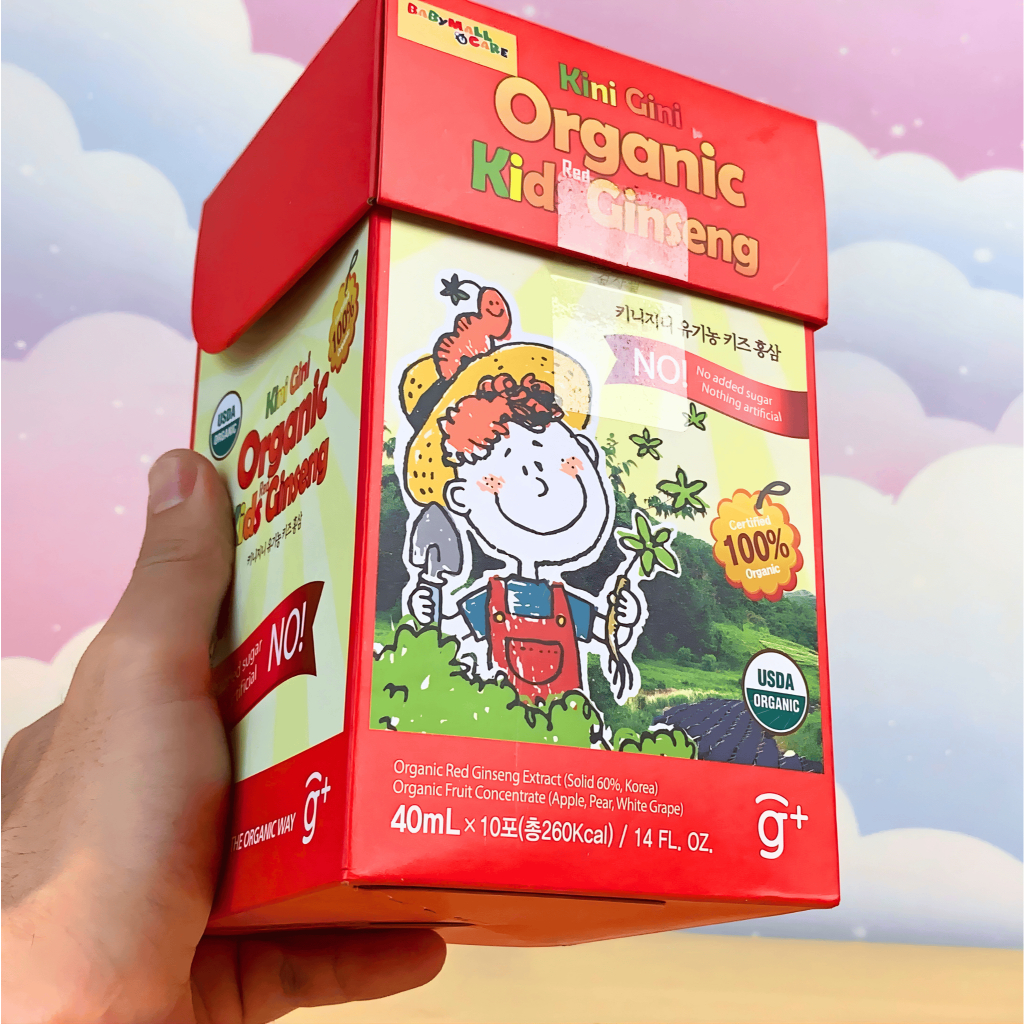 Nước Hồng Sâm Hữu Cơ Kini Gini Organic Kids Red Ginseng 40ml Bổ Sung Dưỡng Chất Cho Bé|Babymall&Care