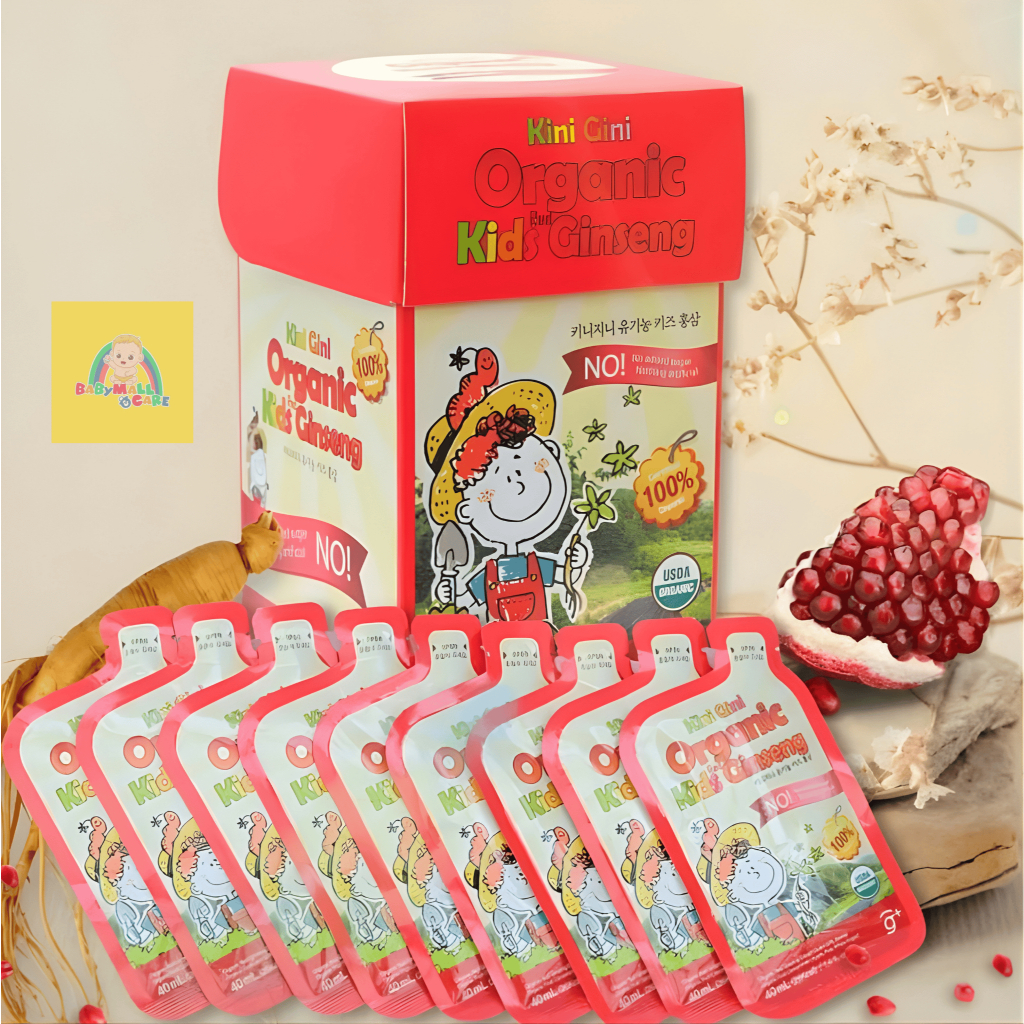 Nước Hồng Sâm Hữu Cơ Kini Gini Organic Kids Red Ginseng 40ml Bổ Sung Dưỡng Chất Cho Bé|Babymall&Care