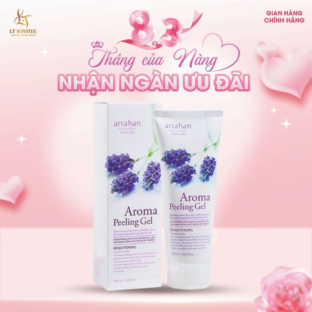 Tẩy Da Chết Arrahan Aroma Peeling Gel - Hương Oải Hương Hỗ Trợ Da Sáng, Mịn Màng  Hàn Quốc 180ml