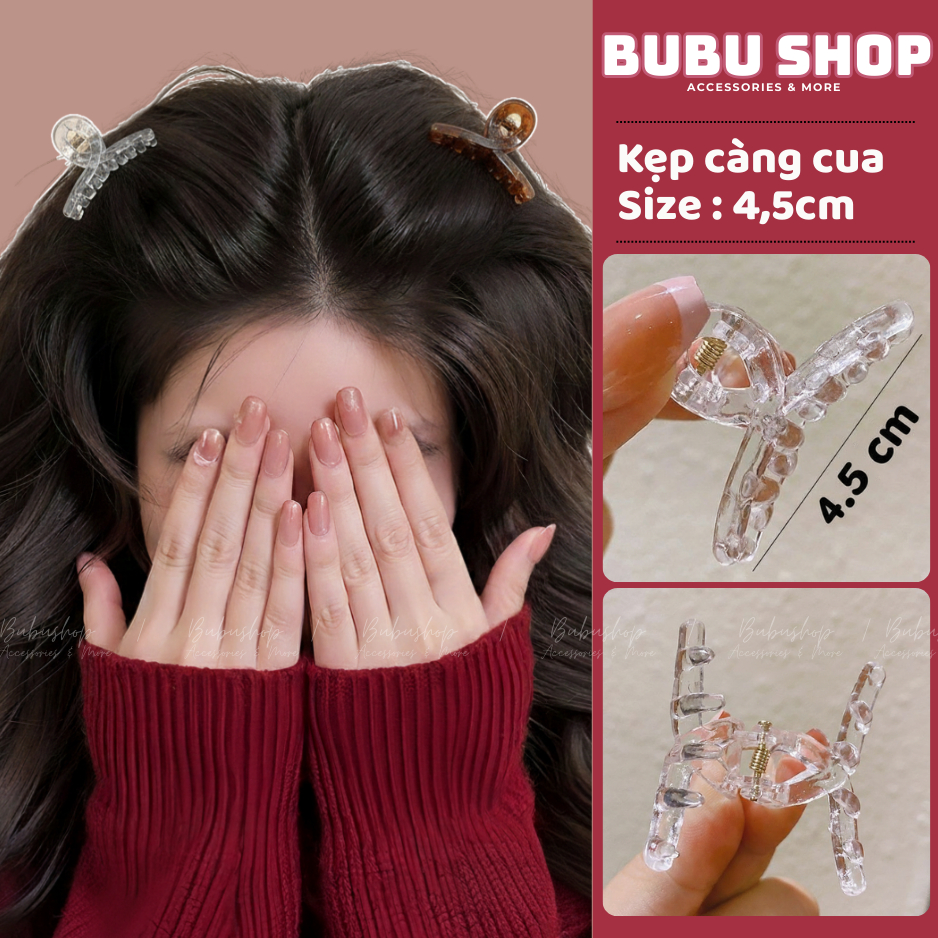 [Combo 4] Kẹp Tóc Mái 4,5cm Kẹp Tóc Càng Cua Kẹp Phồng Tóc Phụ Kiện Kẹp Tóc Hàn Quốc Xinh Cho Nữ