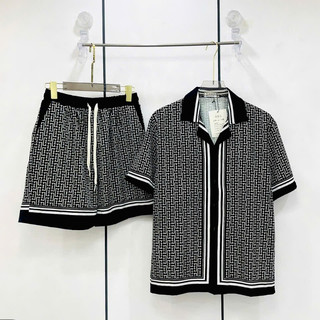 bộ đồ cộc tay nam in họa tiết dáng suông siêu thoáng mát, bộ quần áo sơ mi nam chất lụa cao cấp N48