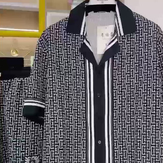 bộ đồ cộc tay nam in họa tiết dáng suông siêu thoáng mát, bộ quần áo sơ mi nam chất lụa cao cấp N48