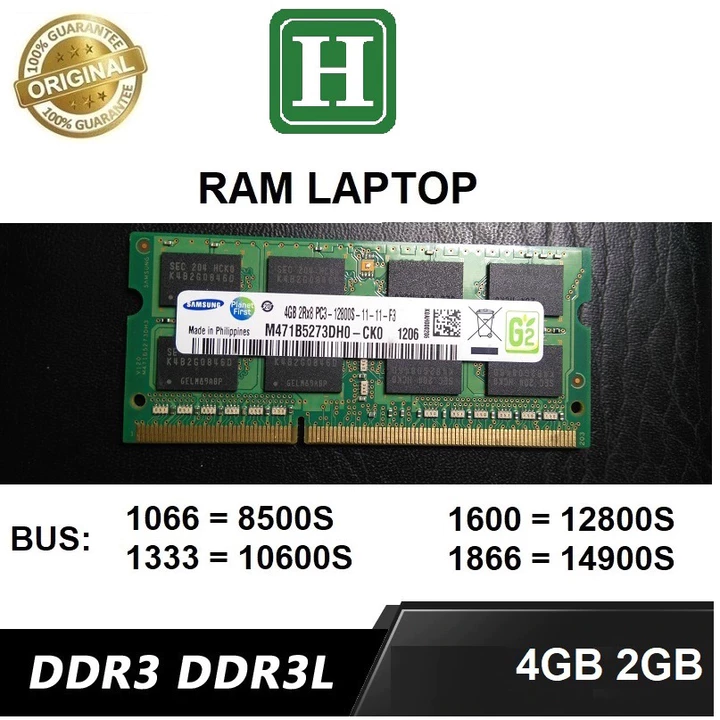 Ram laptop 4gb, 2gb DDR3, DDR3L bus 1600, 1333, 1066 dùng cho laptop - bảo hành 6 tháng