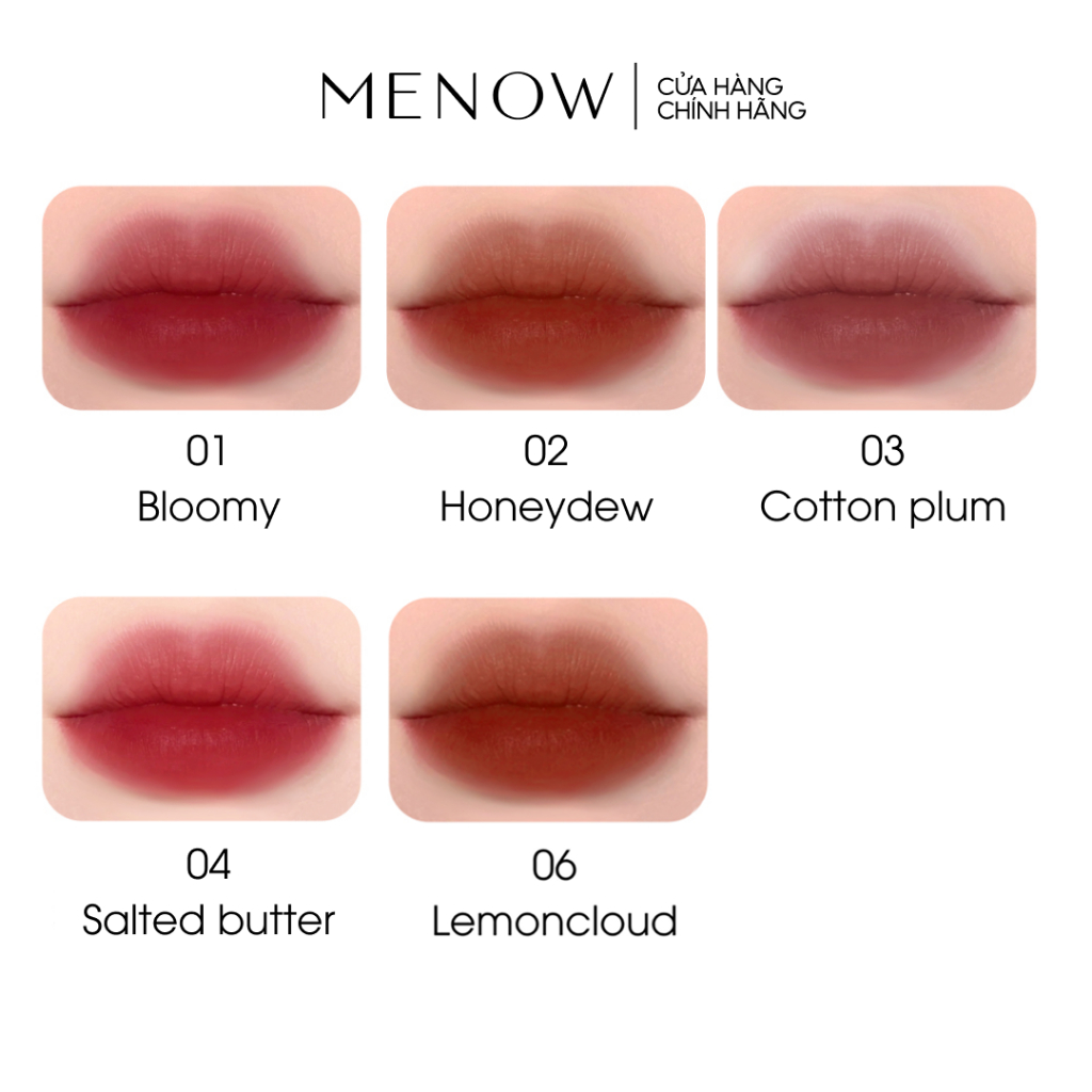 [139K 5 TÚI] Son kem bùn dạng túi Menow Butter Shot Lip Velvet 1g