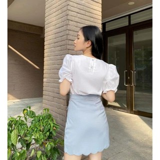 Áo Sơ Mi Nữ JASEY Công Sở Kiểu Cổ Tròn Tay Bồng Thanh Lịch Duyên Dáng 6065
