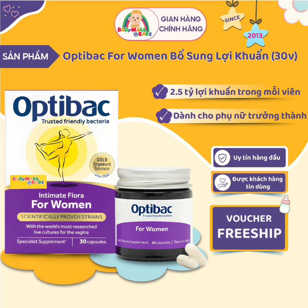 Viên Uống Optibac For Women Bổ Sung Lợi Khuẩn Cho Phụ Nữ ( Hộp 30 viên ) | Babymall & Care
