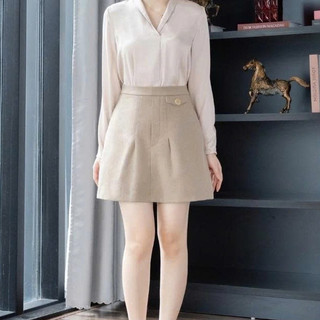 Chân Váy Nữ JASEY Dáng A Túi Thật Cách Điệu Cạp Cao Che Bụng Chất Dạ Mịn Mềm Mại 5539