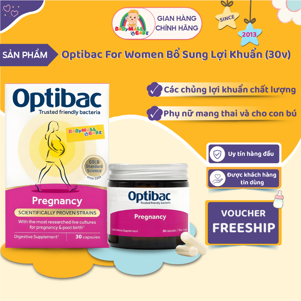 Viên Uống Optibac Pregnancy Bổ Sung Lợi Khuẩn Cho Mẹ Bầu Hộp 30 Viên |  Babymall & Care