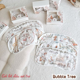 Gối Lót Đầu Sợi Tre Cổ Tích Bubble Tree Phong Cách HQ Thoáng Khí Thấm Hút Mồ Hôi Cho Bé Sơ Sinh