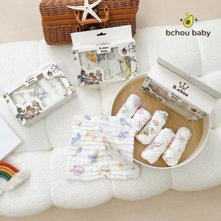 Set 5 khăn sữa Muslin B.chou họạ tiết cổ tích - Mềm Mịn, Thấm Hút Tốt, An Toàn Cho Bé