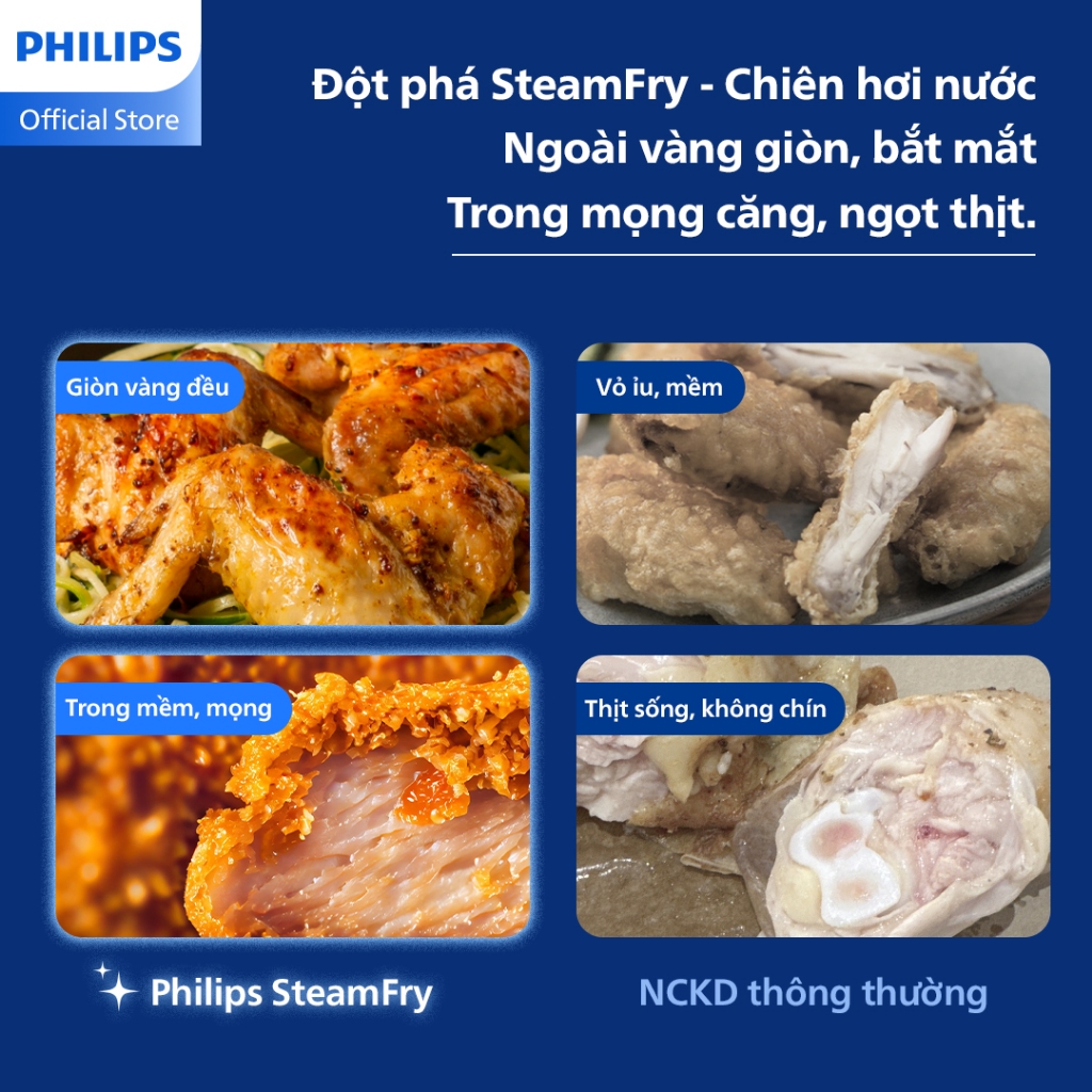 Nồi chiên không dầu Philips NA543/00 7,2L - Hàng chính hãng - Bảo hành 24 tháng
