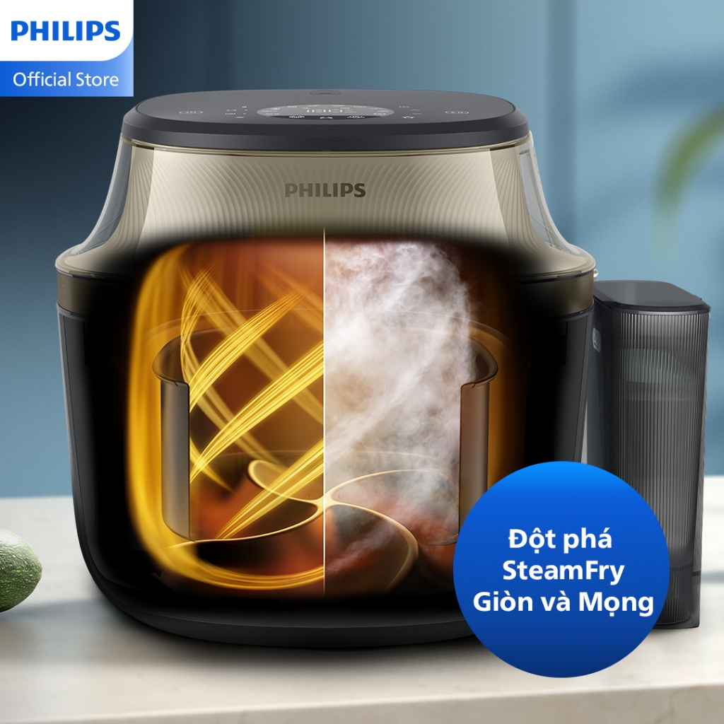 Nồi chiên không dầu Philips NA543/00 có chức năng hấp dung tích 7.2L