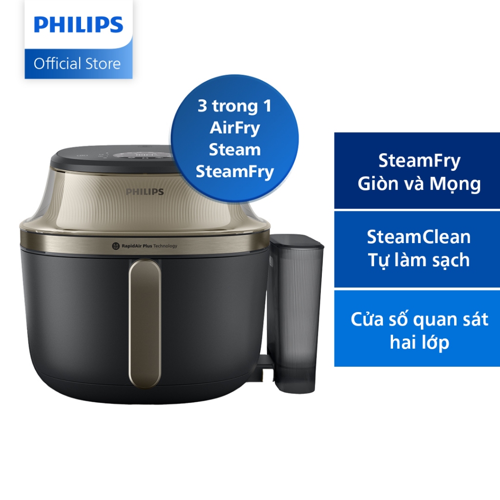 Nồi chiên không dầu Philips NA543/00 có chức năng hấp dung tích 7.2L