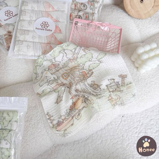 Khăn xô Honee Baby hoạ tiết cổ tích 2 lớp Muslin mềm mại, thấm hút tốt, an toàn cho da bé