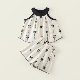 Set Bộ Bé Gái, Set Bộ Áo Yếm Kèm Quần Đùi Họa Tiết Nơ Xinh Xắn Chất Liệu Cotton Mềm