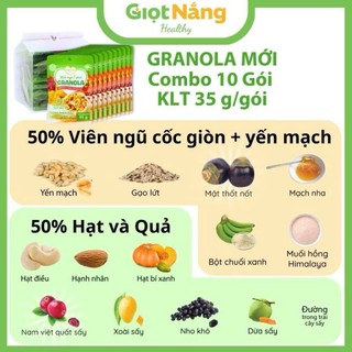 Granola Giọt Nắng gói 35gr - Ngũ cốc ăn sáng healthy ngon giòn lành mạnh, giàu chất xơ và năng lượng từ hạt và trái cây