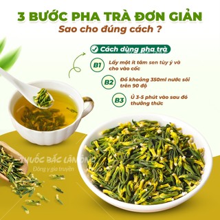 Tâm sen khô 100g, trà tim sen đã sao thơm, không vụn, không lẫn tạp chất - Lãn Ông