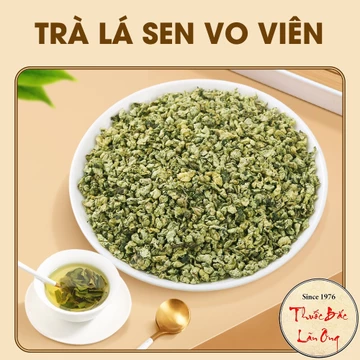 Trà lá sen non sấy lạnh 1kg (Lá sen vo viên, búp sen non) - Thuốc Bắc Lãn Ông