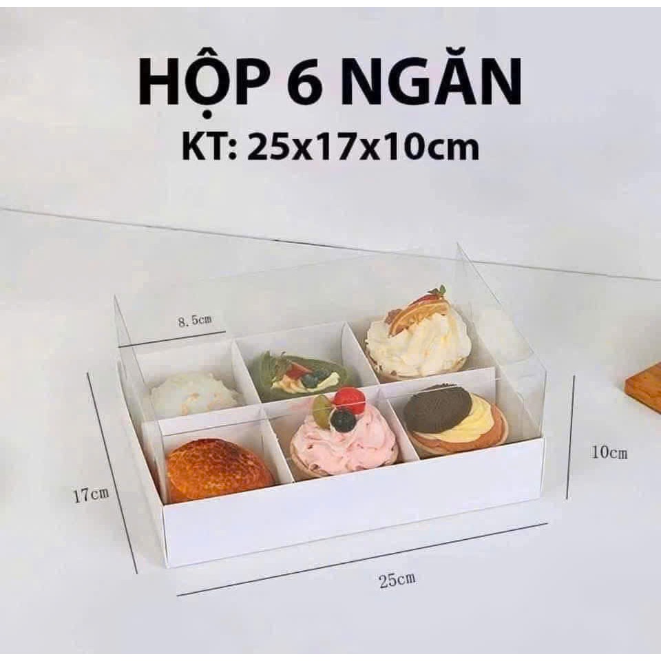 Combo 10 Túi giấy đựng quà tặng, Túi giấy đựng hộp bánh 4 ngăn, 6 ngăn, 9 ngăn