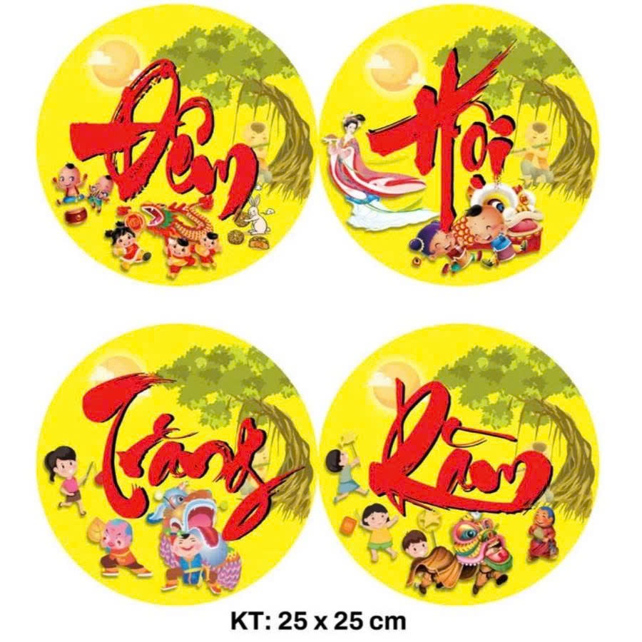 Chữ Thư Pháp Vui Tết Trung Thu, Đêm Hội Trăng Rằm trang trí, sẵn kho, rất đẹp