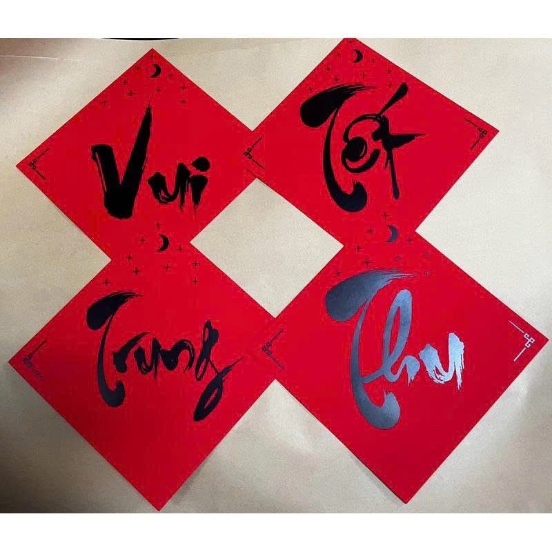 Chữ Thư Pháp Vui Tết Trung Thu, Đêm Hội Trăng Rằm trang trí, sẵn kho, rất đẹp