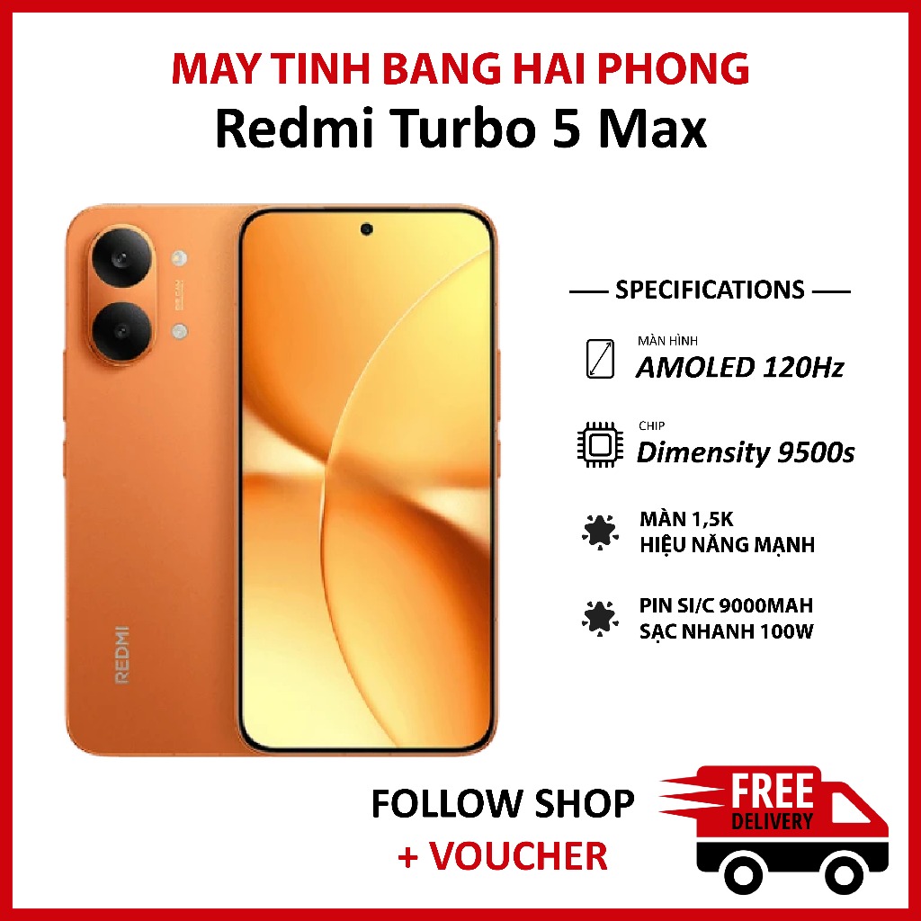 [Máy cũ] Điện thoại Redmi Turbo 5 MAX chip Dimensity 9500s màn AMOLED 120Hz pin 9000 mAh hỗ trợ sạc nhanh 100W | BigBuy360 - bigbuy360.vn