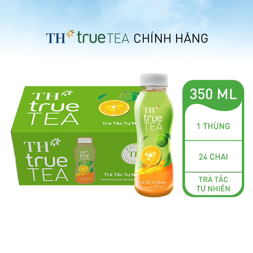 Thùng 24 chai Trà Tắc Tự Nhiên TH true TEA 350 ml