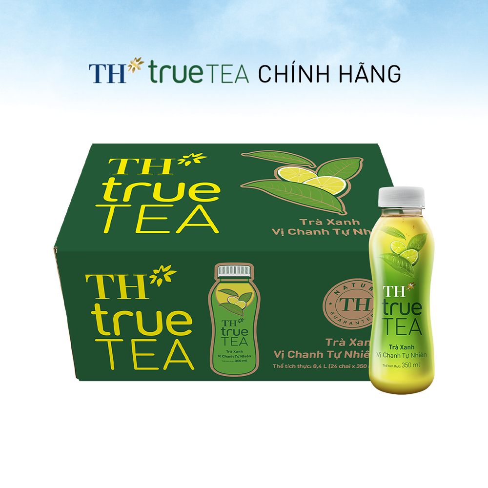 Thùng Trà Xanh Vị Chanh TH true TEA milk 350ml (24 Chai)