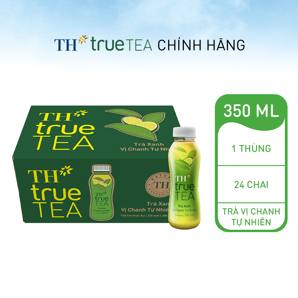Thùng Trà Xanh Vị Chanh TH true TEA milk 350ml (24 Chai)