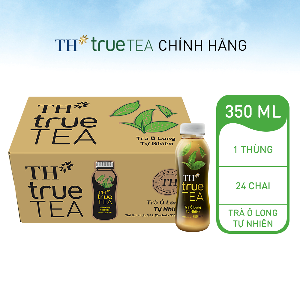 Thùng Trà Ô Long hương vị tự nhiên TH true TEA milk 350ml (24 Chai)