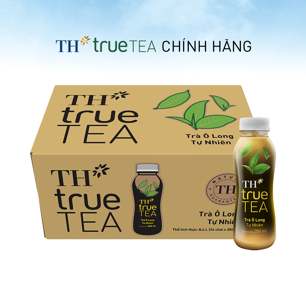 Thùng Trà Ô Long hương vị tự nhiên TH true TEA milk 350ml (24 Chai)