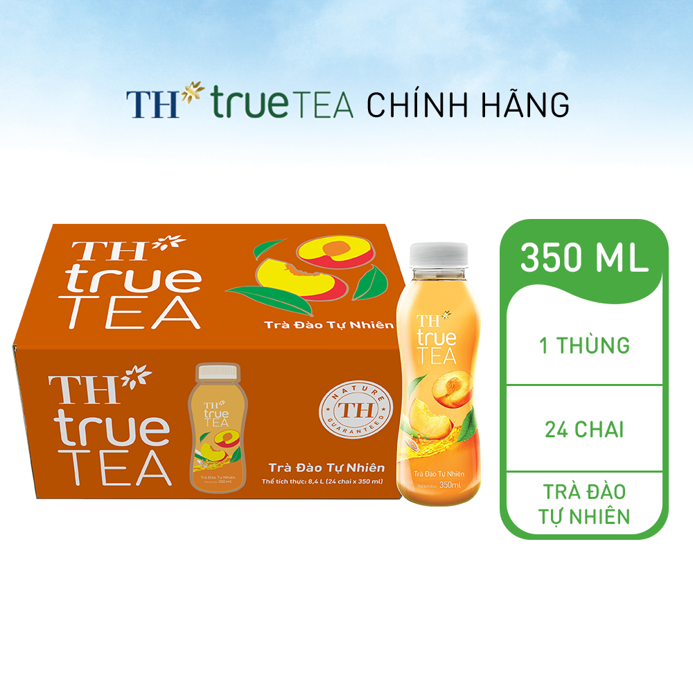 Thùng 24 Chai Trà Đào TH true TEA milk Tự Nhiên 350ml (24 Chai)