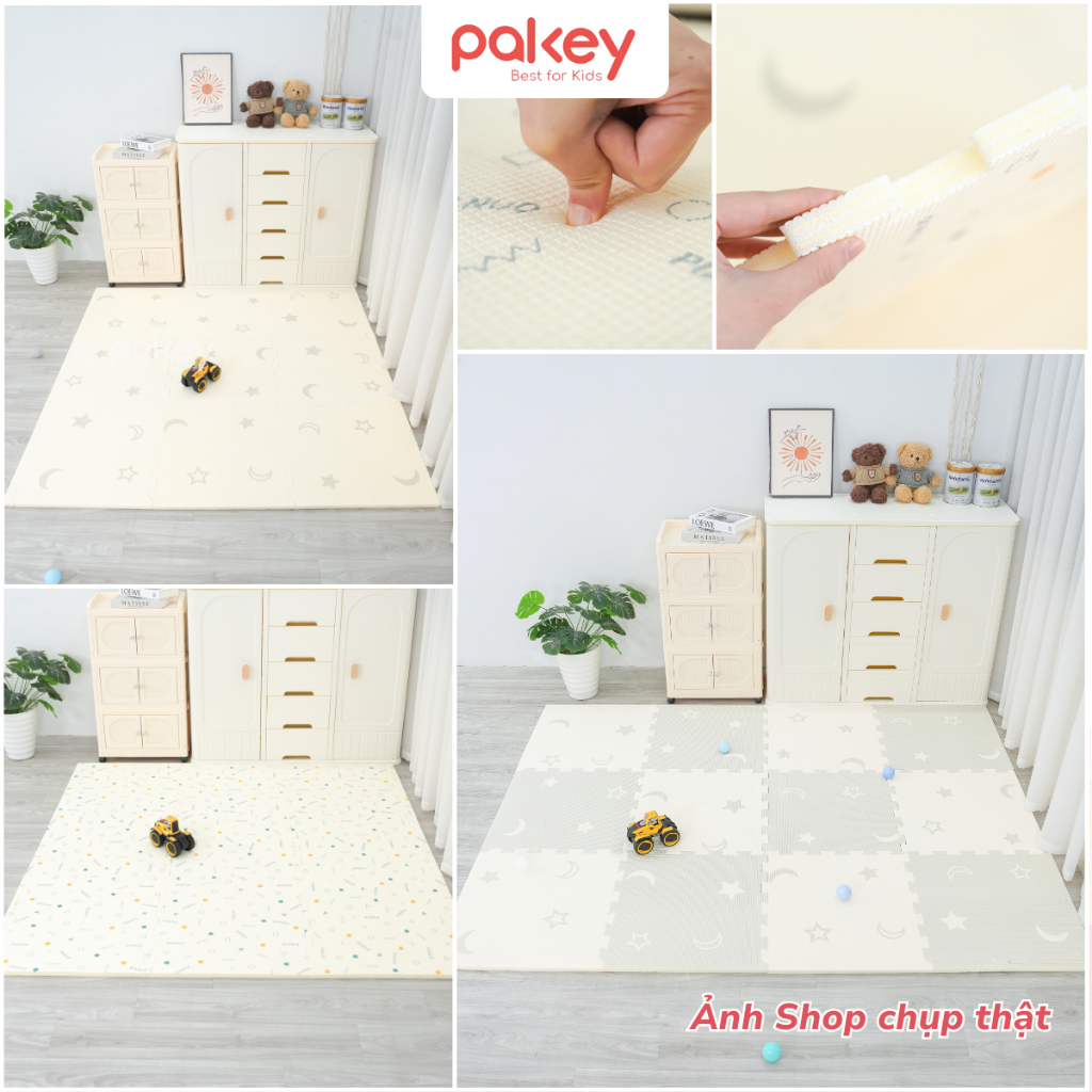 [HỎA TỐC HCM] Thảm Xốp Ghép XPE Pakey Thảm Tập Bò Nằm Chơi Dày Dặn 2cm An Toàn Chống Trơn Trượt Cho Bé