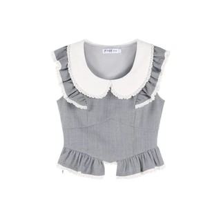 Set đồ nữ tiểu thư cổ bèo ren + chân váy xếp ly ngắn, style Hàn Quốc HB.Studio S101