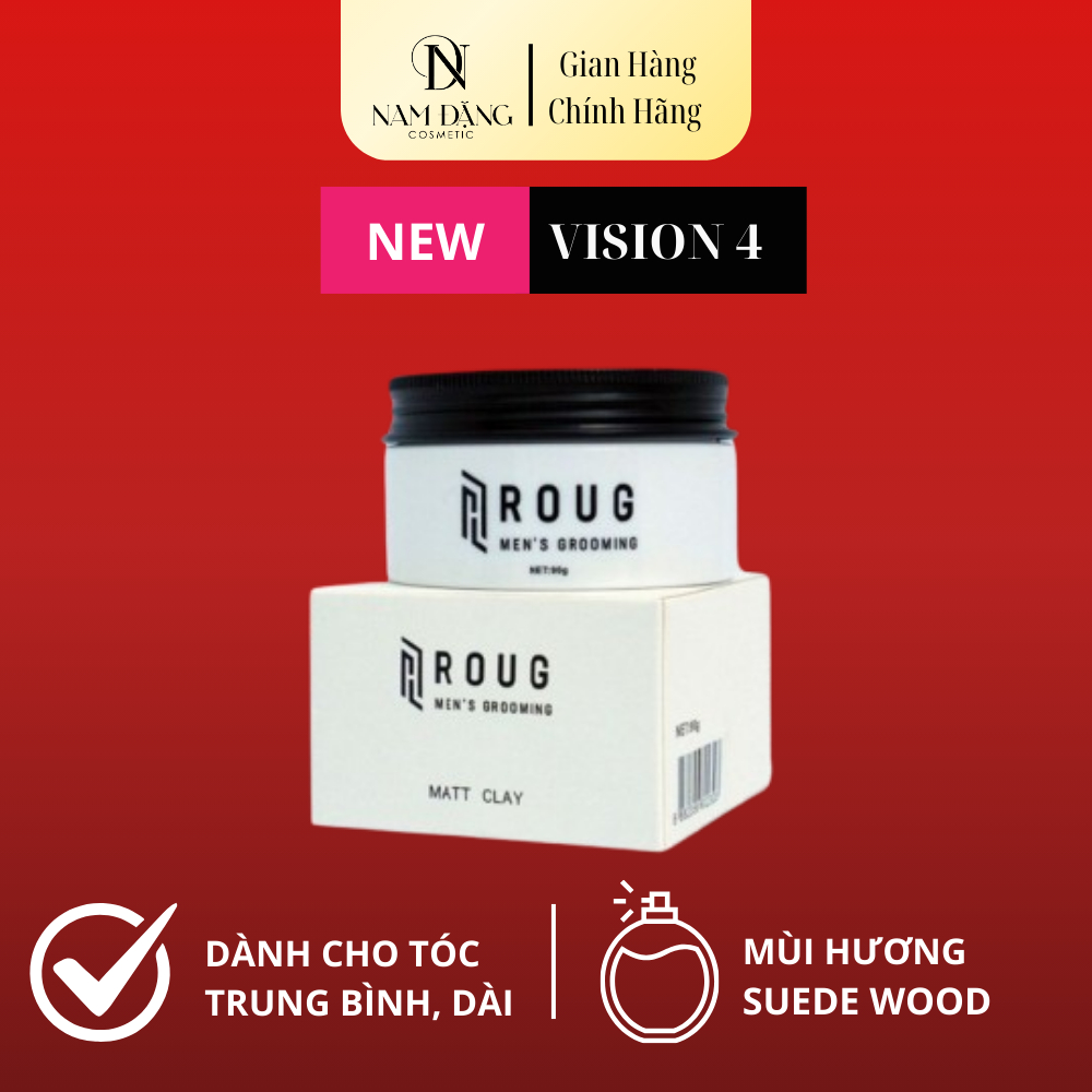 Sáp vuốt tóc Roug Matt Clay 90gr chính hãng cao cấp Singapore giúp tạo ...