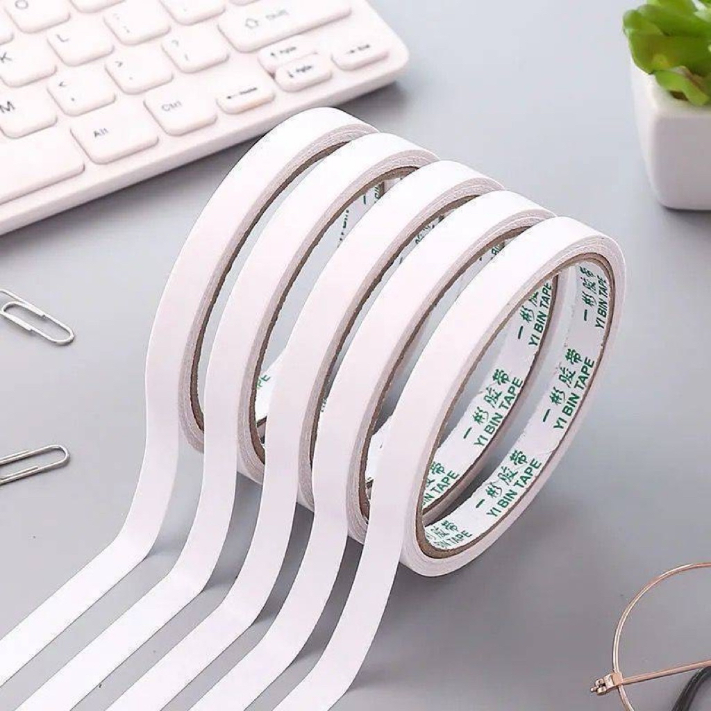 Combo 5 cuộn băng keo 2 mặt 5m x 1.2cm – Băng dính hai mặt siêu dính, tiện lợi cho văn phòng & học tập