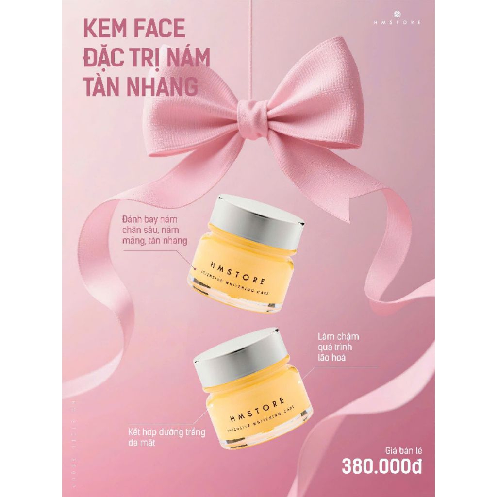 FACE NÁM HM STORE - kem giảm nám tàn nhang, dưỡng trắng hồng, làm chậm quá trình lão hóa