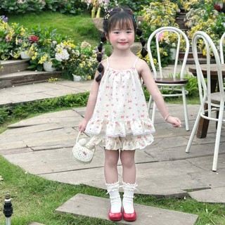 [8-26kg] Set Bộ Hè 2 Dây Nơ Hoa Đính Nơ Chất Đũi Hàn Mềm Mát Cho Bé Gái Ở Nhà, Đi Học, Đi Chơi,....