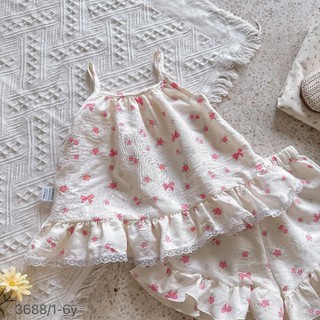 [8-26kg] Set Bộ Hè 2 Dây Nơ Hoa Đính Nơ Chất Đũi Hàn Mềm Mát Cho Bé Gái Ở Nhà, Đi Học, Đi Chơi,....