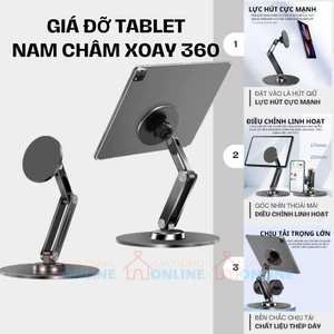 Giá đỡ nam châm xoay 360 cao cấp kim loại mẫu lớn cho điện thoại, iPad, máy tính bảng P74