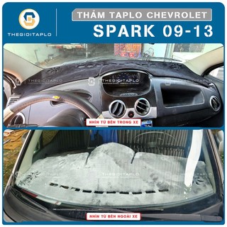 [Chevrolet Spark 2009-2013] Thảm taplo oto da Nano Blockers UV, 3D Flare, Nhung lông tuyết viền Ziczac chống cong vênh
