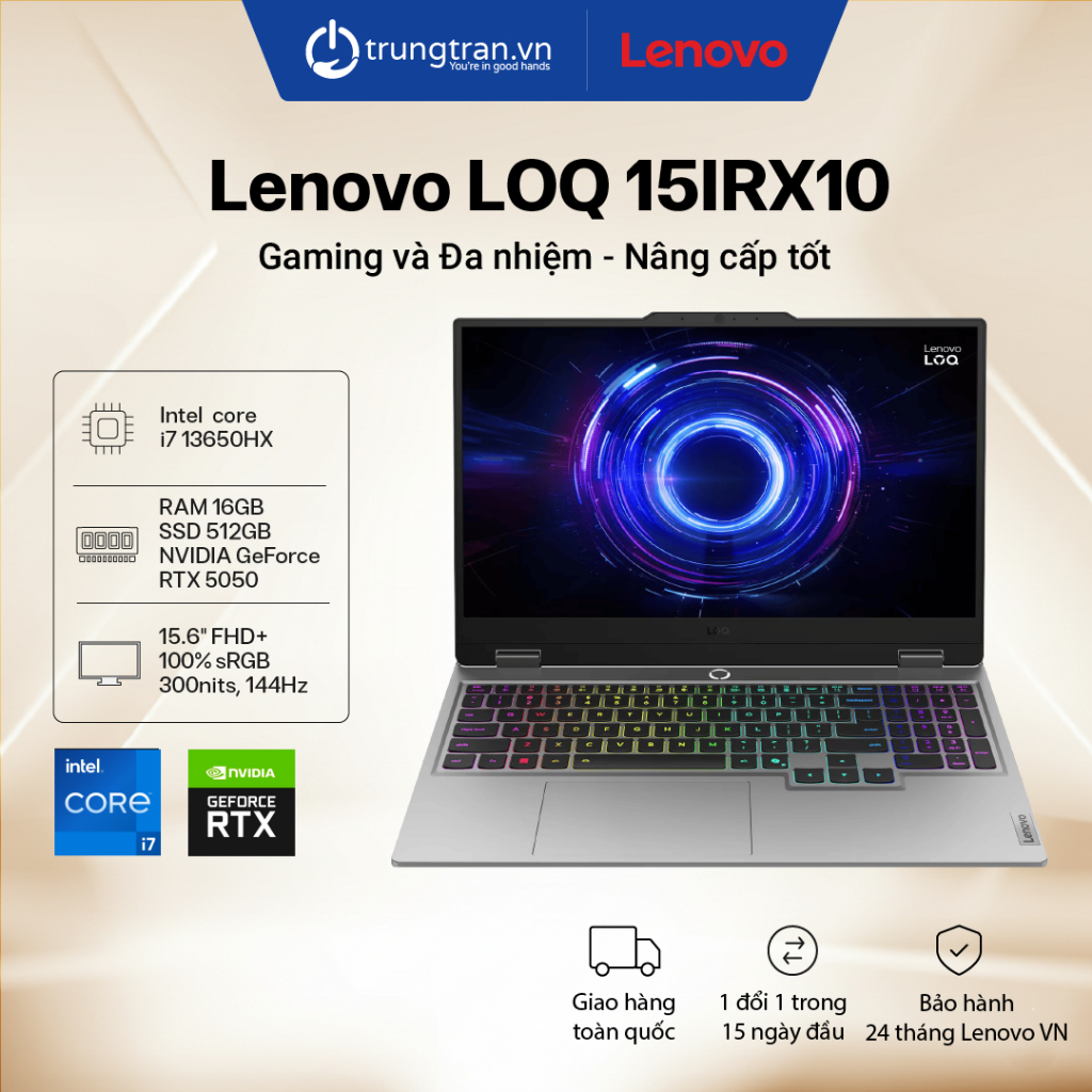 Laptop Gaming Lenovo LOQ 15IRX10 83JE00PEVN | i7 | 16GB | 512GB | RTX 5050 | 15.6″ FHD 144Hz