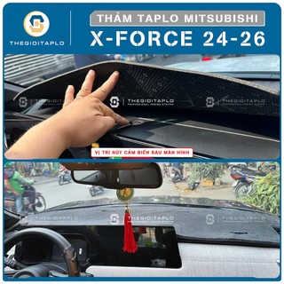 [Mitsubishi XFORCE 2024-2026] Thảm taplo oto da Nano Blockers UV, 3D Flare, Nhung lông tuyết viền Ziczac chống cong vênh