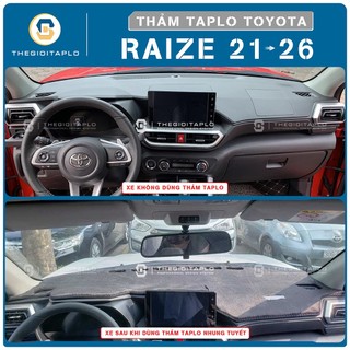 [Toyota Raize 2021-2026] Thảm taplo oto da Nano Blockers UV, 3D Flare, Nhung lông tuyết viền Ziczac chống cong vênh