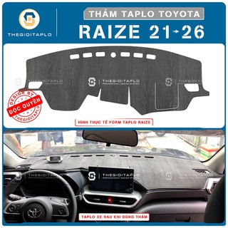 [Toyota Raize 2021-2026] Thảm taplo oto da Nano Blockers UV, 3D Flare, Nhung lông tuyết viền Ziczac chống cong vênh