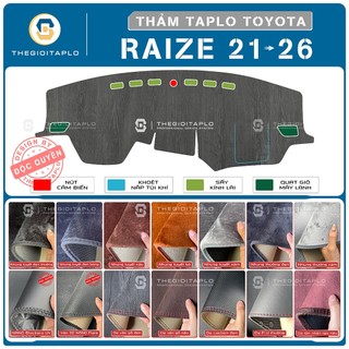[Toyota Raize 2021-2026] Thảm taplo oto da Nano Blockers UV, 3D Flare, Nhung lông tuyết viền Ziczac chống cong vênh