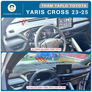 [Toyota Yaris Cross 2023-2026] Thảm taplo oto da Nano Blockers UV,3D Flare,Nhung lông tuyết viền Ziczac chống cong vênh