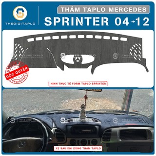 [Mercedes Sprinter 2004-2012] Thảm taplo oto da Nano Blockers UV, 3D Flare, Nhung lông tuyết viền Ziczac chống cong vê