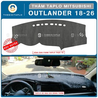 [Mitsubishi Outlander 2018-2026] Thảm taplo oto da Nano Blockers UV, Nhung lông tuyết viền Ziczac chống cong vênh